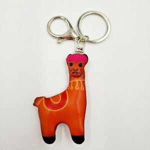 Mini LLAMA Keychain Alpaca Bag Charm Keyring Handmade Leather Whimsy Accessory